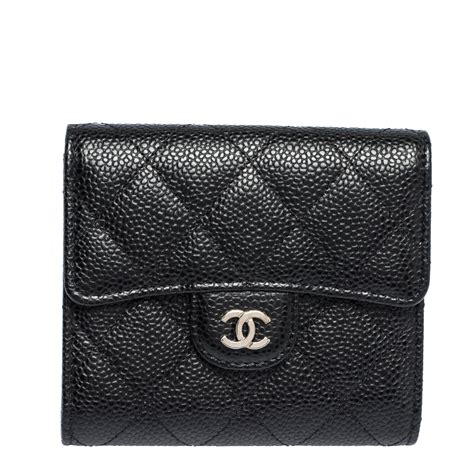 black chanel wallet with white logo|Chanel black wallet price.